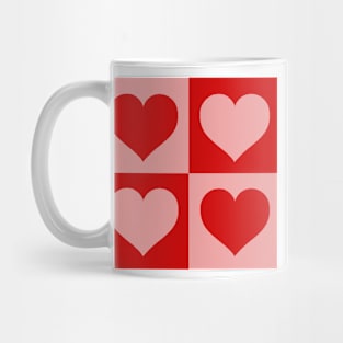 Retro Checkered Hearts Mug